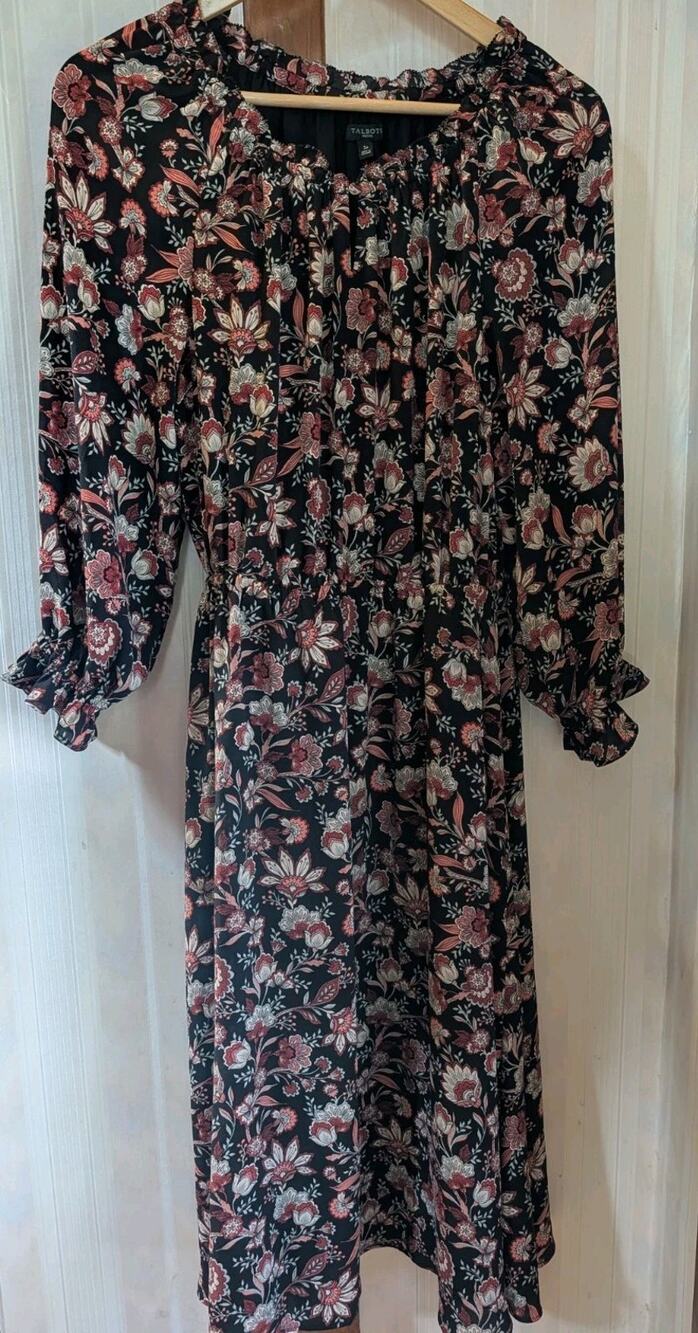 Talbots Fall Long Lined Dress Women's Small Petite Slimming